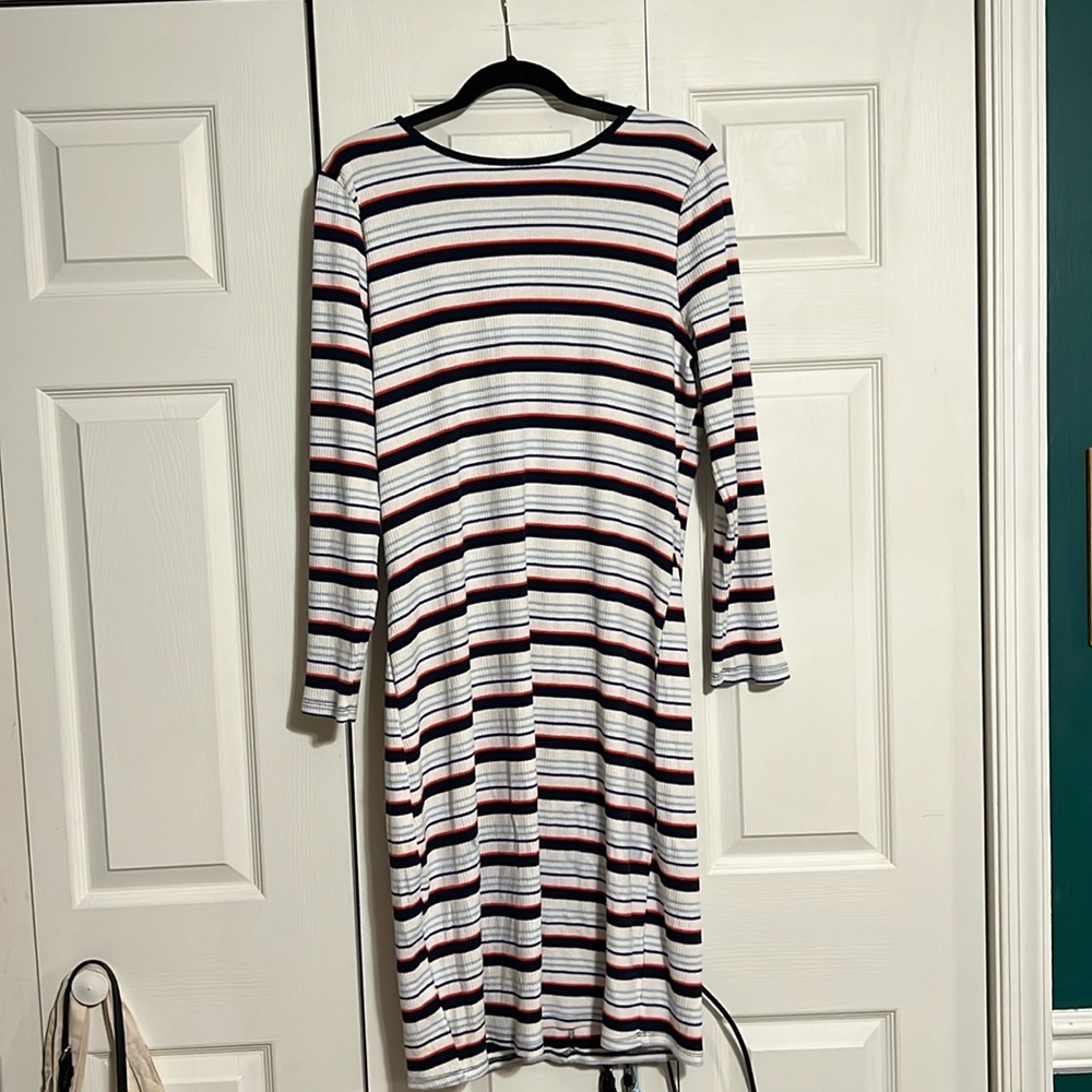 striped midi dress